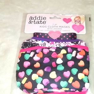 KIDS 3 piece hearts cloth mask set